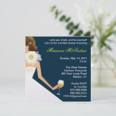 Brautwein brünett auf Marine Einladung (Stehend Vorderseite)