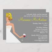 Brautweineinladungssilber-Blondinenperlen Einladung (Vorne/Hinten)