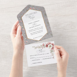 Brautwildblumenhochzeit all in one einladung