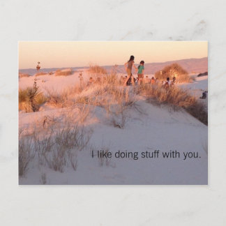 Brav. Just tell them you like being together. Postkarte