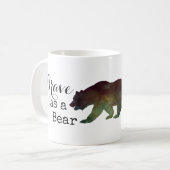 Brave als Bärn-Aquarell-Typografie Kaffeetasse (Vorderseite Links)