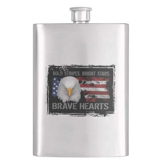 Brave American Hearts Flachmann (Vorderseite)