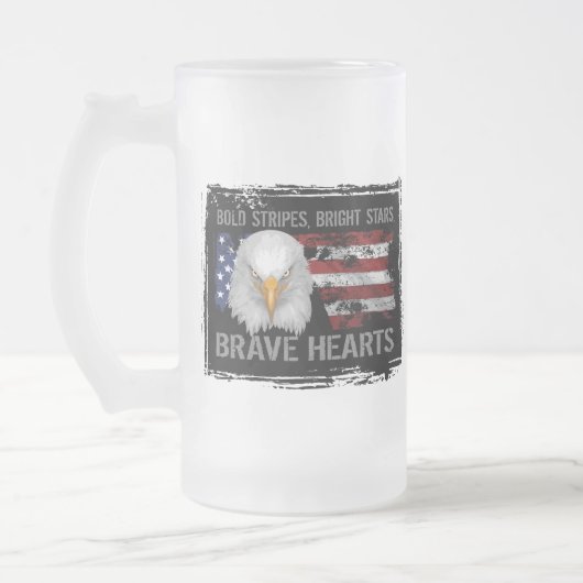 Brave American Hearts Mattglas Bierglas (Links)