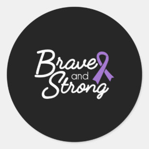 Brave and Strong Heimerheimer's and Epilepsy Warri Runder Aufkleber