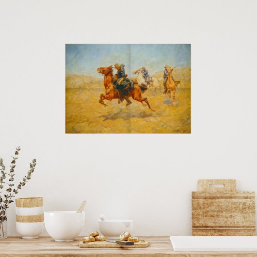 Brave Cavalryman Rettete einen Solider Poster (Küche)