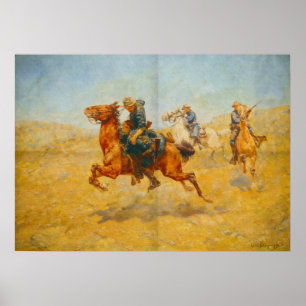 Brave Cavalryman Rettete einen Solider Poster