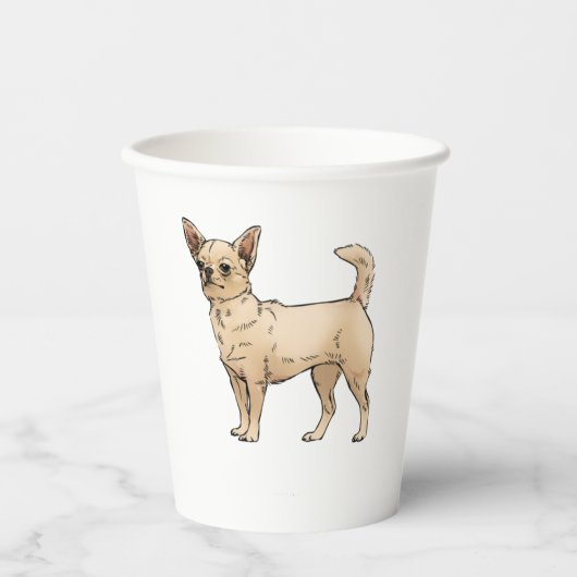 Brave Chihuahua Blue Pappbecher (Vorderseite)