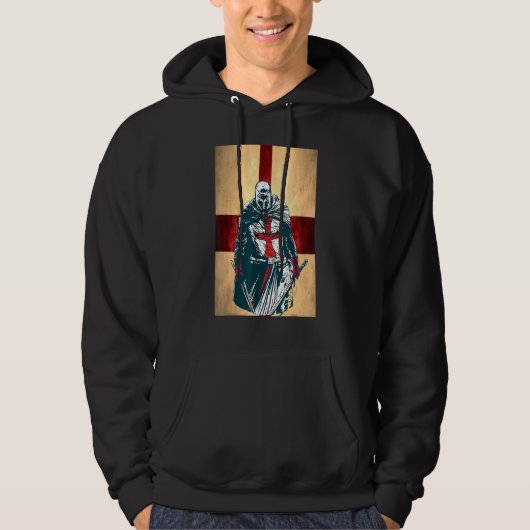 Brave Christlich Crusader Warrior England Flaggenm Hoodie (Vorderseite)