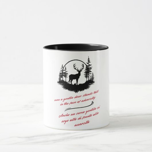 Brave Deer konfrontiert Gefahren Inspiration Tasse (Zentrum)