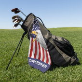 Brave Eagle, die amerikanische Flagge, Patriotic Golfhandtuch (Gras)