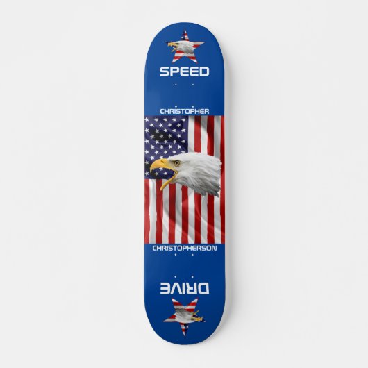 Brave Eagle, die amerikanische Flagge, Patriotic Skateboard (Vorne)