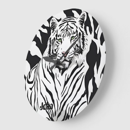 Brave einzigartige weiße Tiger-Uhr Große Wanduhr (Winkel)