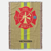 Brave Feuerwehrmann Maltese Cross Warme Art Decke (Vorderseite Vertikal)