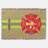 Brave Feuerwehrmann Maltese Cross Warme Art Decke (Vorderseite)