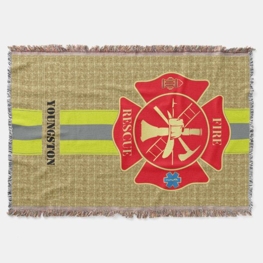 Brave Feuerwehrmann Maltese Cross Warme Art Decke (Vorderseite)