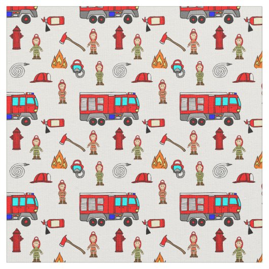 Brave Feuerwehrmänner Stoff (Nahaufnahme)