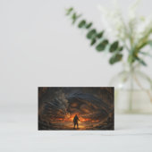 Brave Figure Before Sleeping Dragon Visitenkarte (Stehend Vorderseite)