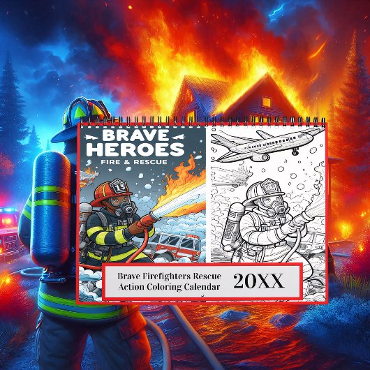 Brave Firefighter Rescue Action Coloring 20xx Kalender