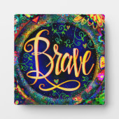 Brave Floral ermutigend Hübsche Inspiritivität Fotoplatte (Vorderseite)