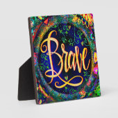 Brave Floral ermutigend Hübsche Inspiritivität Fotoplatte (Vorderseite)