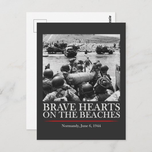 Brave Hearts On The Beaches - WW2 D-day Postkarte (Vorne/Hinten)
