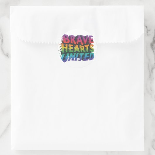 Brave Hearts United Runder Aufkleber (Tasche)