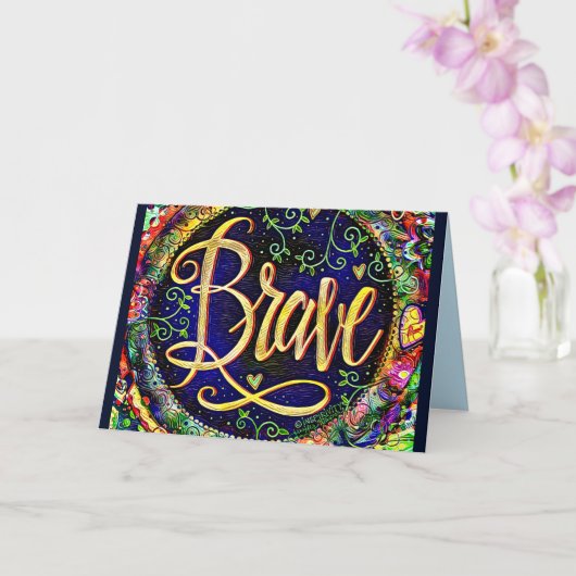 Brave Hübsche floral ONE WORD Inspirivity Card Karte (Orchidee)