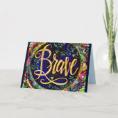 Brave Hübsche floral ONE WORD Inspirivity Card Karte (Vorderseite)