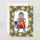 Brave Knight Boy Birthday Party Postkarte (Vorne/Hinten)