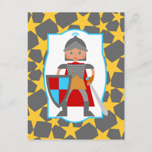 Brave Knight Boy Birthday Party Postkarte
