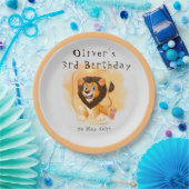Brave Lion Birthday Party Plate Pappteller (Party)