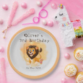 Brave Lion Birthday Party Plate Pappteller (Party)