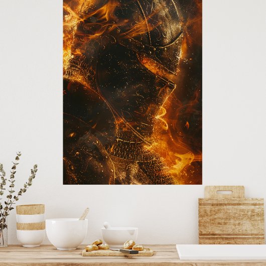 Brave mittelalterliche Ritter Nah-Up Poster (Küche)