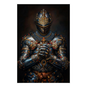 Brave mittelalterlicher Ritter Poster