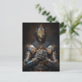 Brave mittelalterlicher Ritter Postkarte (Stehend Vorderseite)