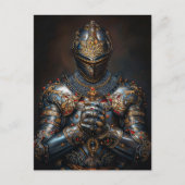 Brave mittelalterlicher Ritter Postkarte (Vorderseite)