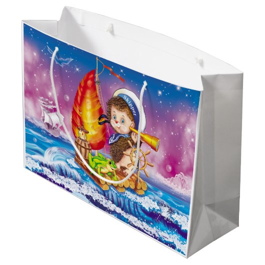 Brave Sailor Große Geschenktüte (Rückseite Schrägansicht)