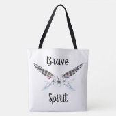Brave Spirit mit Federn, Pfeilen und Blume Tasche (Vorderseite)