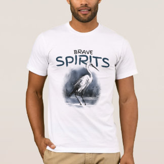 Brave Spirits Heron Artistic Nature T-Shirt