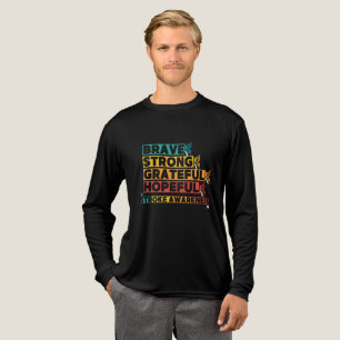 Brave starke hoffnungsvolle Schlaganfall Bewusstse Tri-Blend Shirt