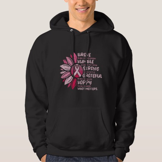 Brave Strong Grateful Breast Cancer Awareness Hoodie (Vorderseite)