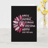 Brave Strong Grateful Breast Cancer Awareness Karte (Gelbe Blume)