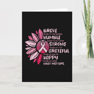 Brave Strong Grateful Breast Cancer Awareness Karte