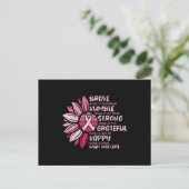 Brave Strong Grateful Breast Cancer Awareness Postkarte (Stehend Vorderseite)