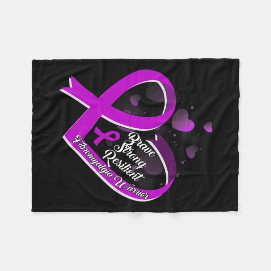 Brave Strong Resilient Fibromyalgia Krieger Awaren Fleecedecke (Vorderseite (Horizontal))