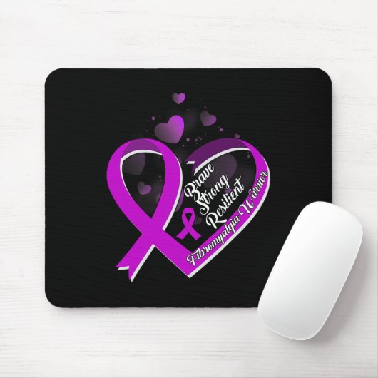 Brave Strong Resilient Fibromyalgia Krieger Awaren Mousepad (Mit Mouse)