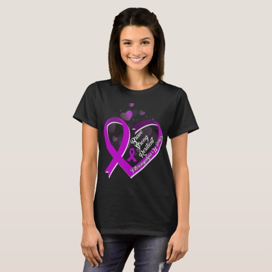 Brave Strong Resilient Fibromyalgia Krieger Awaren T-Shirt (Vorne ganz)