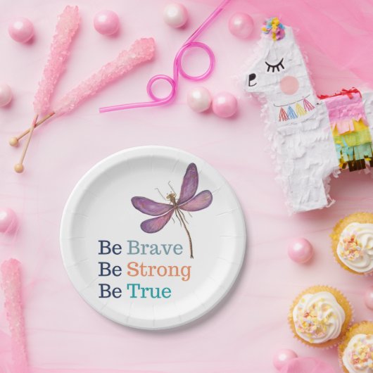Brave Strong True Dragonfly Pappteller (Party)
