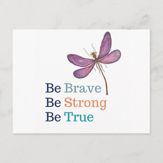 Brave Strong True Dragonfly Postkarte (Vorderseite)
