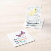 Brave Strong True Dragonfly Rechteckiger Pappuntersetzer (Vor Ort)